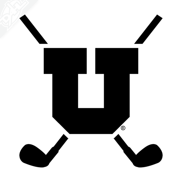 Golf Clubs - Block U Vinyl Decal