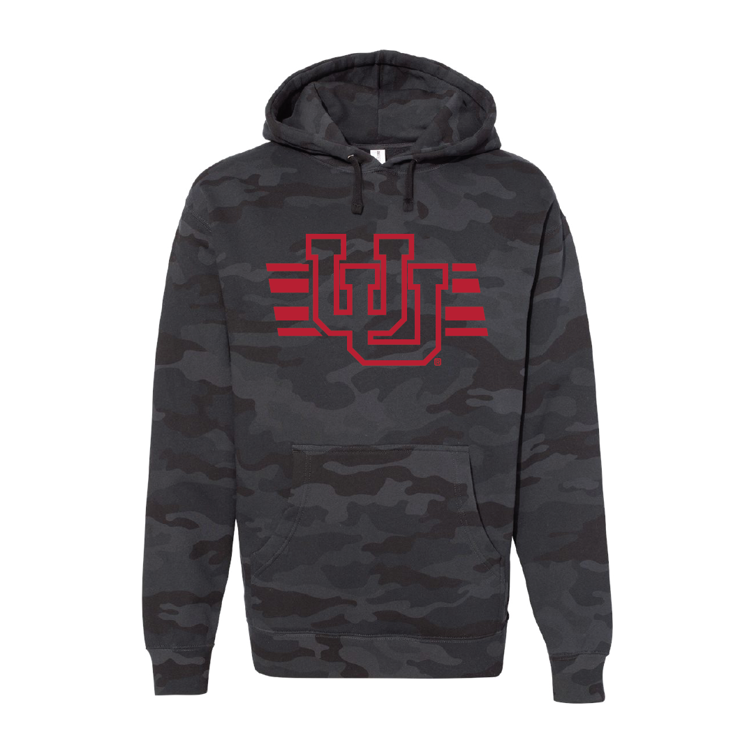 Interlocking UU - Utah Stripe - Singlecolor  Embroidered Hoodie