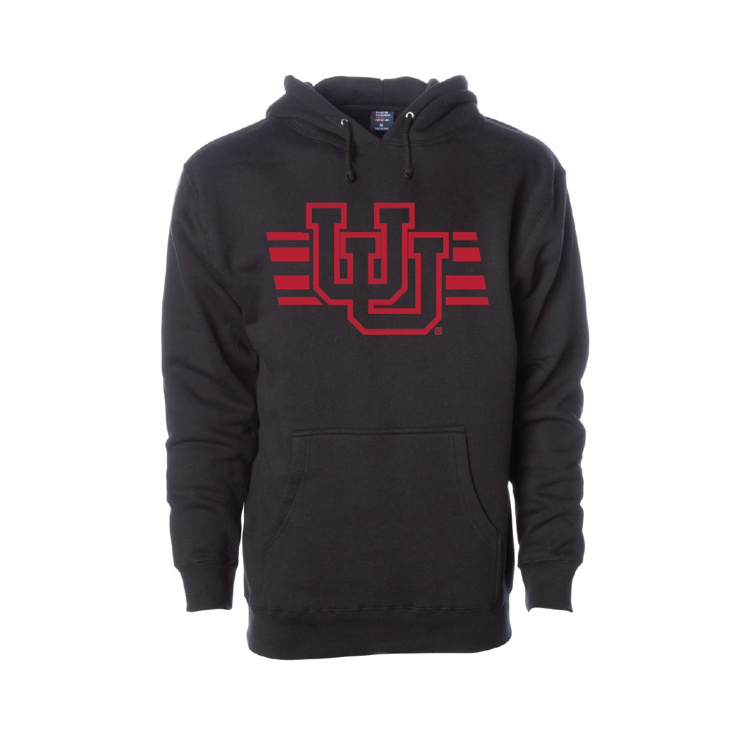 Interlocking UU - Utah Stripe - Singlecolor  Embroidered Hoodie