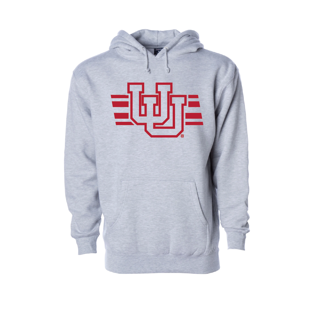 Interlocking UU - Utah Stripe - Singlecolor  Embroidered Hoodie
