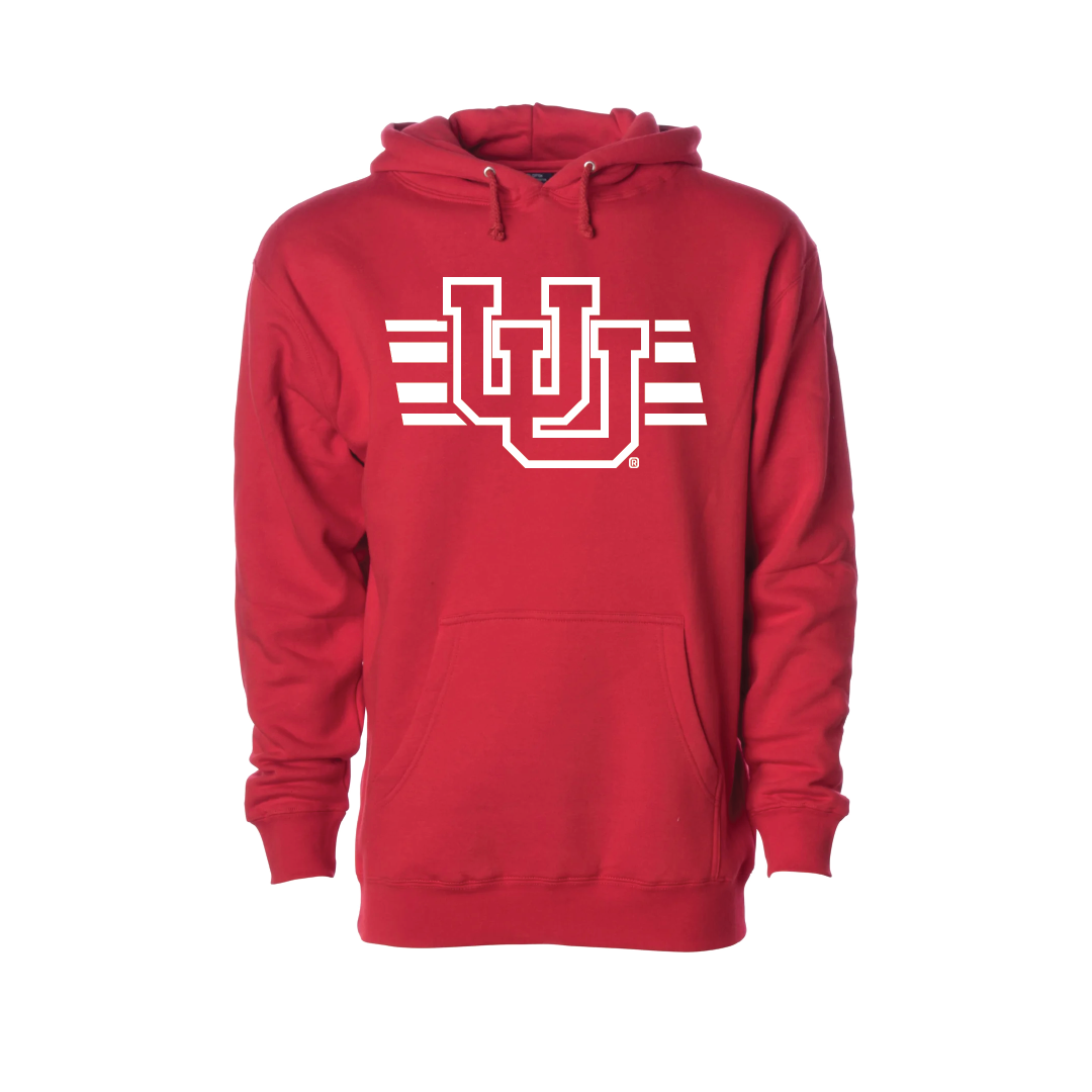 Interlocking UU - Utah Stripe - Singlecolor  Embroidered Hoodie
