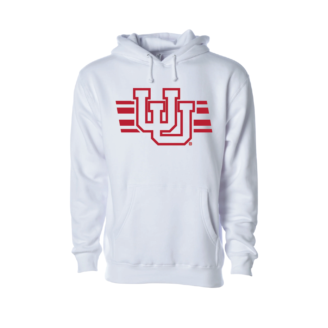 Interlocking UU - Utah Stripe - Singlecolor  Embroidered Hoodie