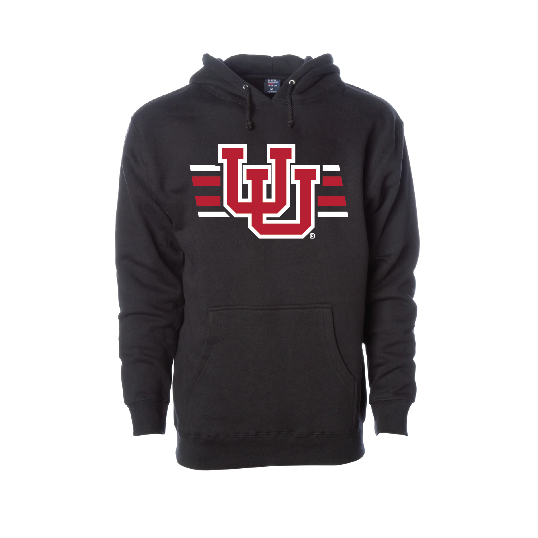 Interlocking UU - Utah Stripe  Embroidered Hoodie