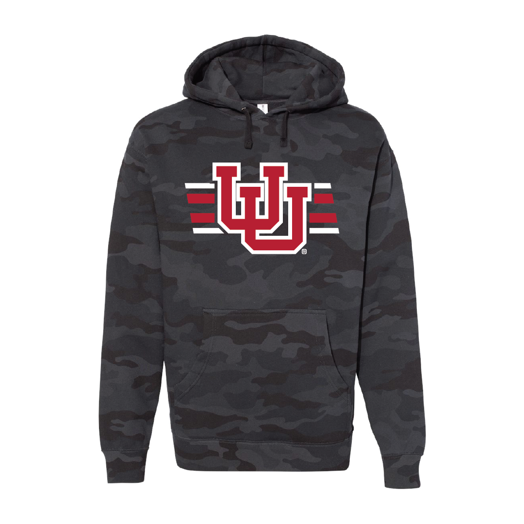 Interlocking UU - Utah Stripe  Embroidered Hoodie