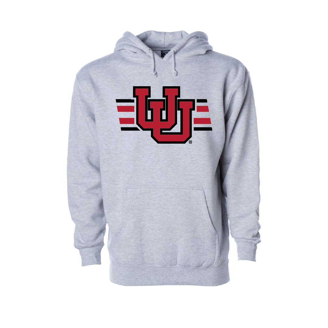 Interlocking UU - Utah Stripe  Embroidered Hoodie