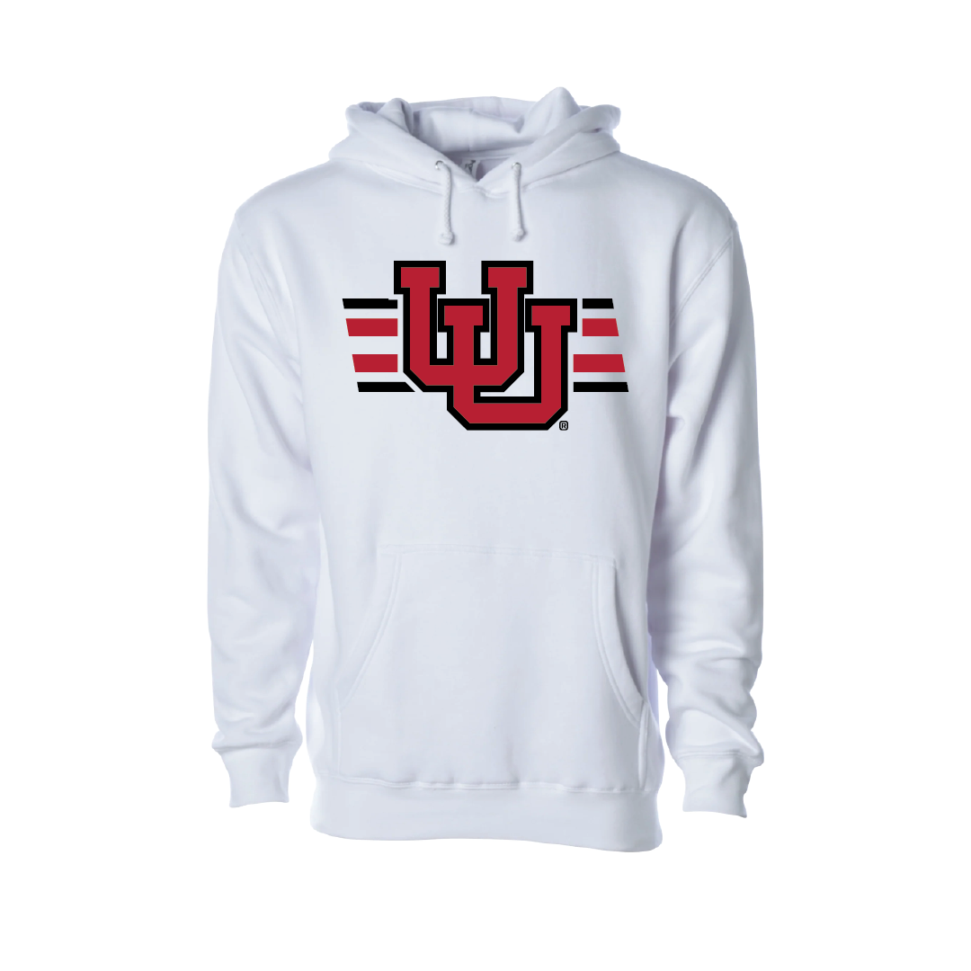 Interlocking UU - Utah Stripe  Embroidered Hoodie