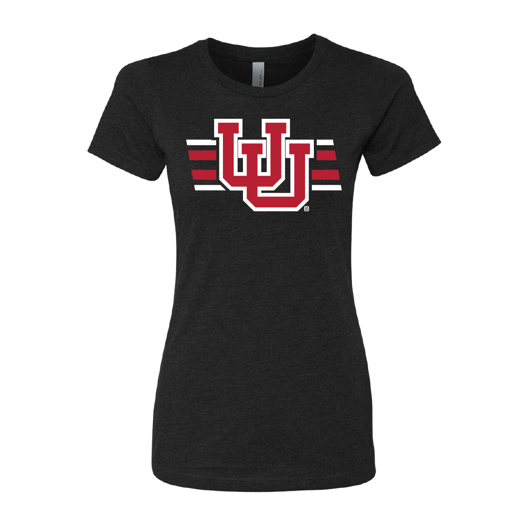 Interlocking UU - Utah Stripe Womens T-Shirt