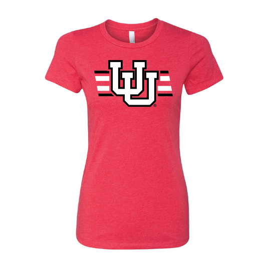 Interlocking UU - Utah Stripe Womens T-Shirt