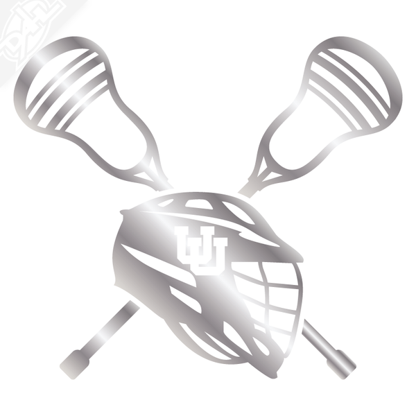 Lacrosse Helmet and Sticks - Lacrosse Vinyl Decal