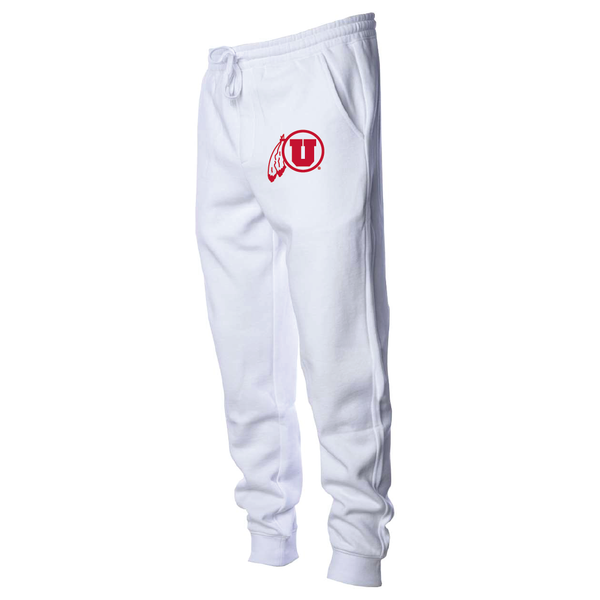 Men's Midweight Fleece White Joggers