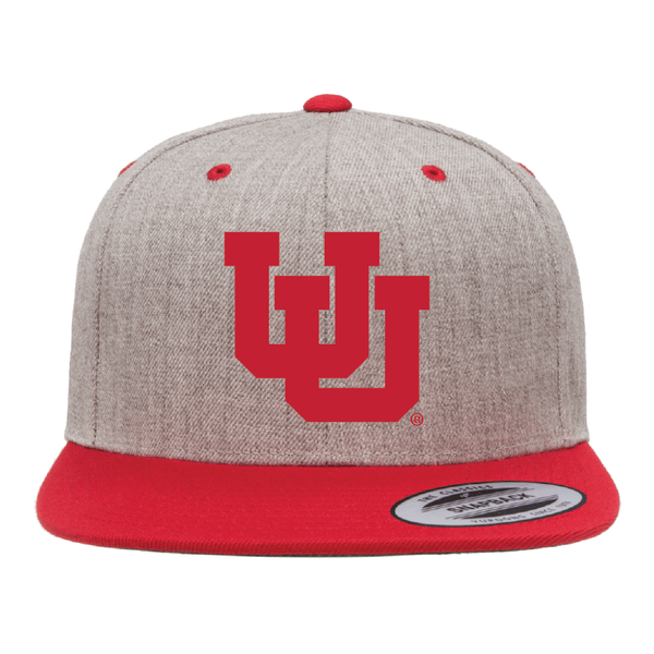 Heather Gray W/Red Bill Classic Flat Bill Snapback