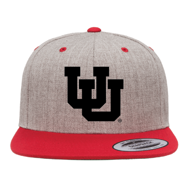 Heather Gray W/Red Bill Classic Flat Bill Snapback