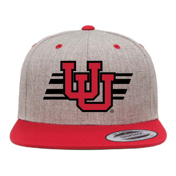 Heather Gray W/Red Bill Classic Flat Bill Snapback