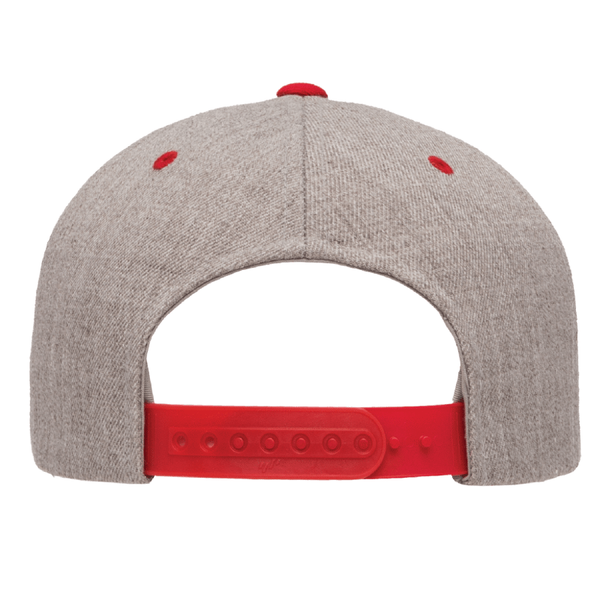 Heather Gray W/Red Bill Classic Flat Bill Snapback