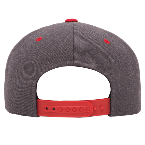 Charcoal W/Red Bill Classic Flat Bill Snapback