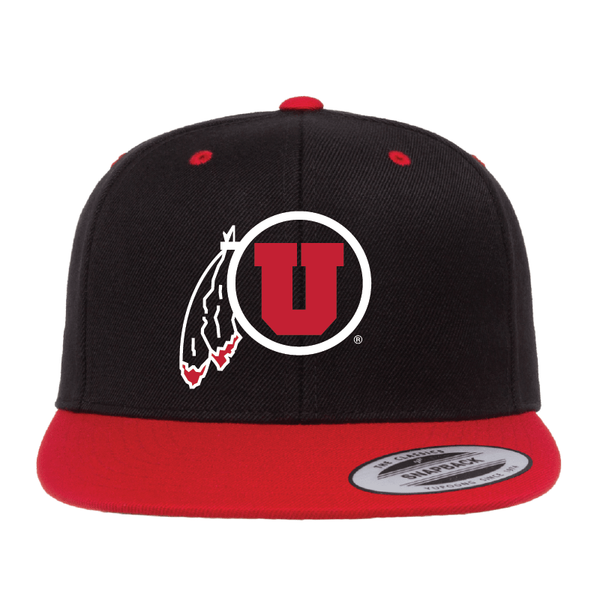 Black W/Red Bill Classic Flat Bill Snapback