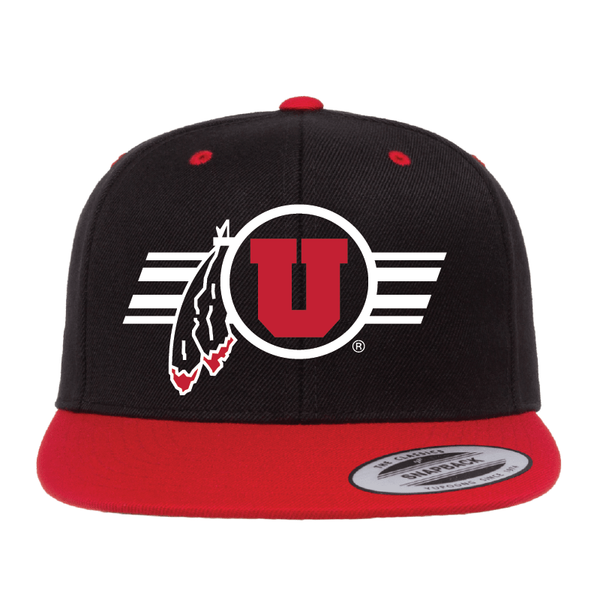 Black W/Red Bill Classic Flat Bill Snapback