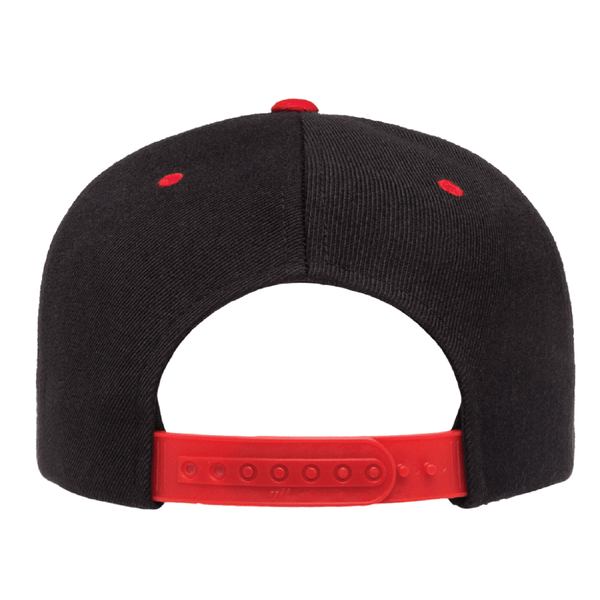 Black W/Red Bill Classic Flat Bill Snapback