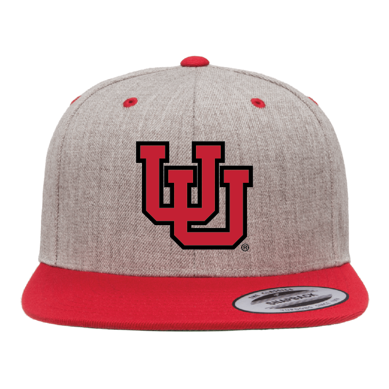 Heather Gray W/Red Bill Classic Flat Bill Snapback