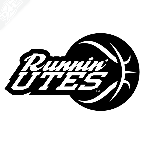 Runnin' Utes Ball Vinyl Decal