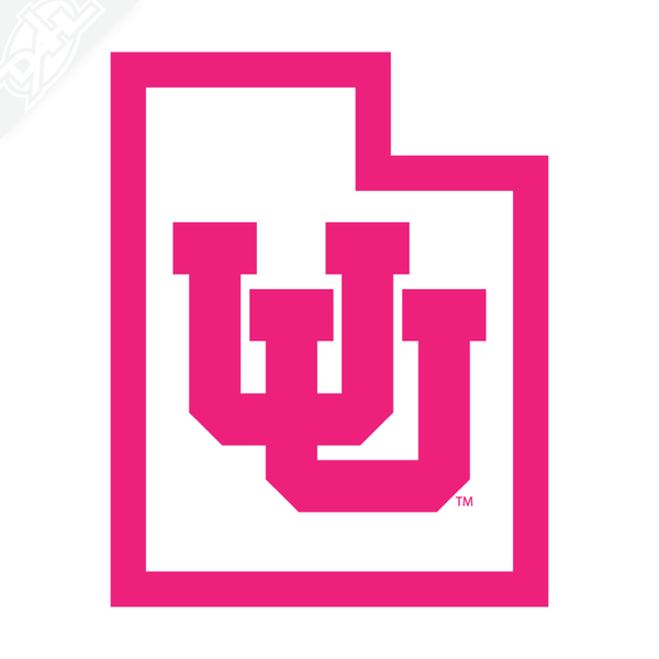 Interlocking UU State Outline - Vinyl Decal