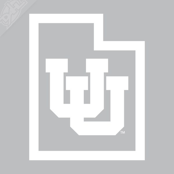 Interlocking UU State Outline - Vinyl Decal