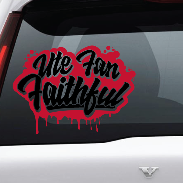 Utah Fan Faithful Drip 2 Color Vinyl Decal