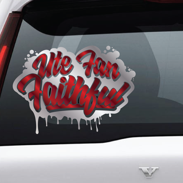 Utah Fan Faithful Drip 2 Color Vinyl Decal