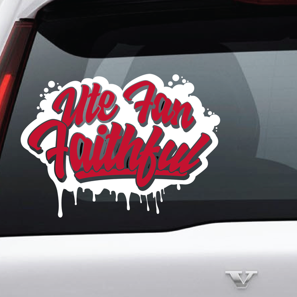 Utah Fan Faithful Drip 2 Color Vinyl Decal