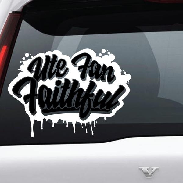 Utah Fan Faithful Drip 2 Color Vinyl Decal