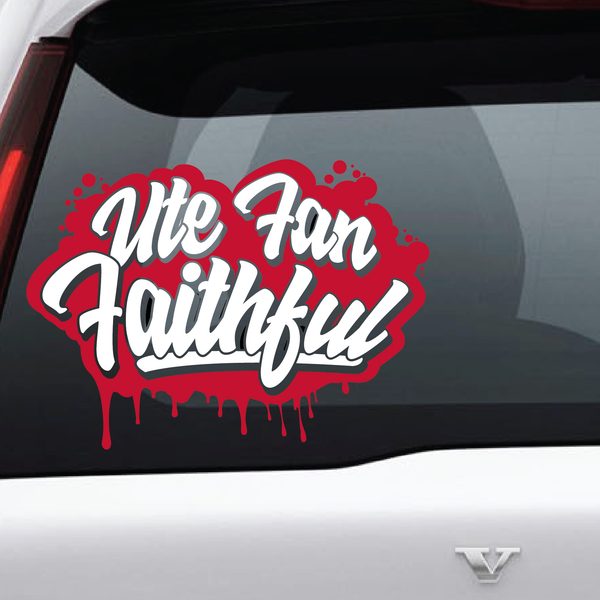 Utah Fan Faithful Drip 2 Color Vinyl Decal