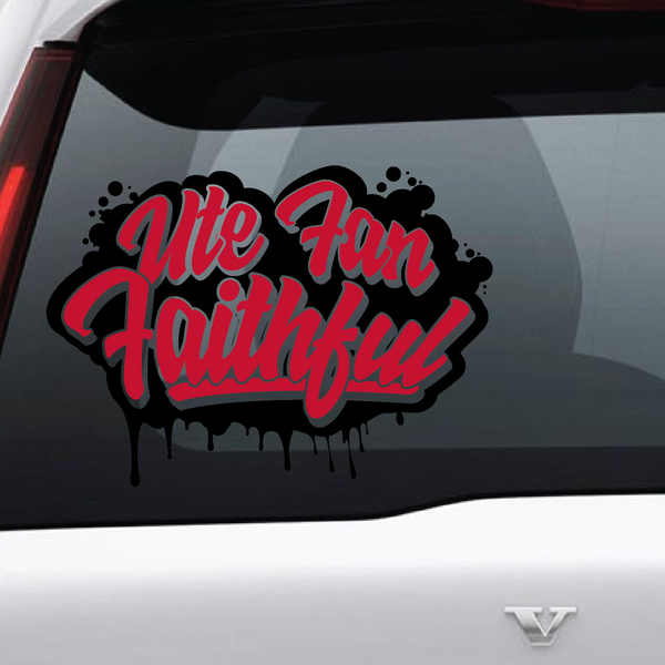 Utah Fan Faithful Drip 2 Color Vinyl Decal