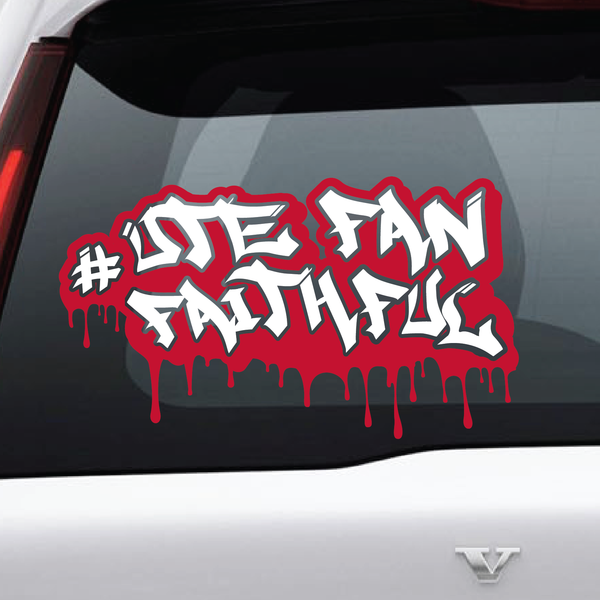 Utah Fan Faithful Graffiti 2 Color Vinyl Decal