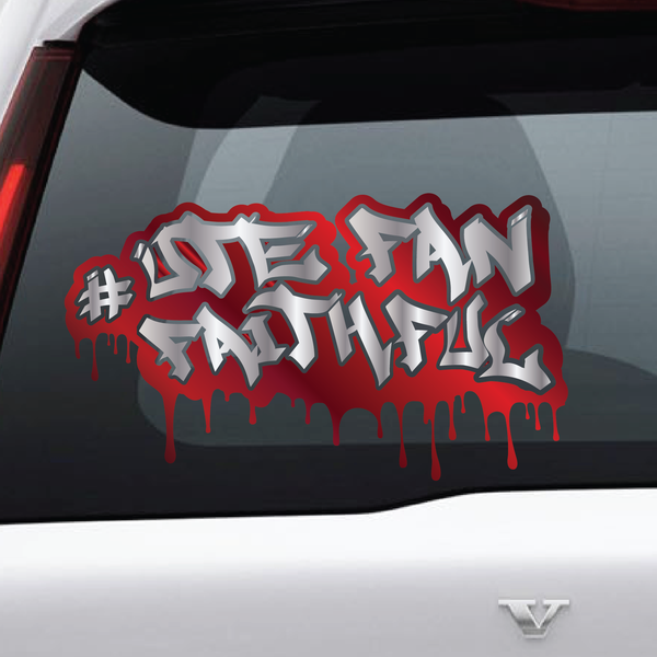 Utah Fan Faithful Graffiti 2 Color Vinyl Decal