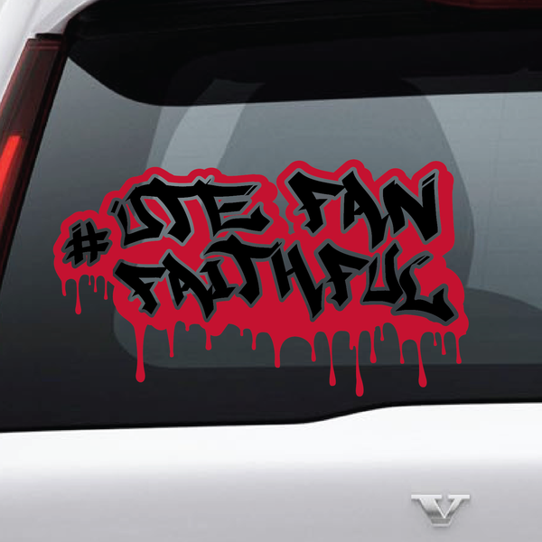 Utah Fan Faithful Graffiti 2 Color Vinyl Decal