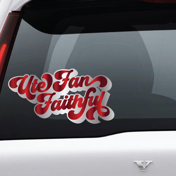 Utah Fan Faithful Script 2 Color Vinyl Decal