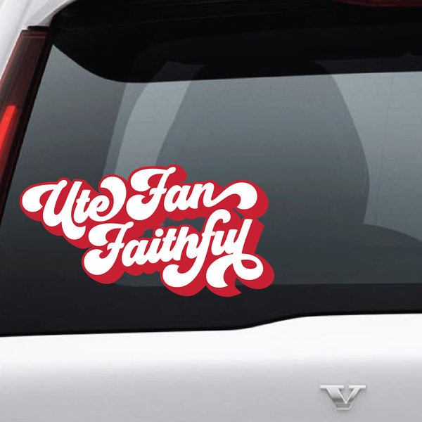 Utah Fan Faithful Script 2 Color Vinyl Decal