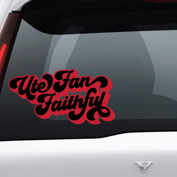 Utah Fan Faithful Script 2 Color Vinyl Decal