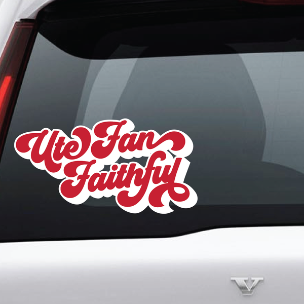 Utah Fan Faithful Script 2 Color Vinyl Decal