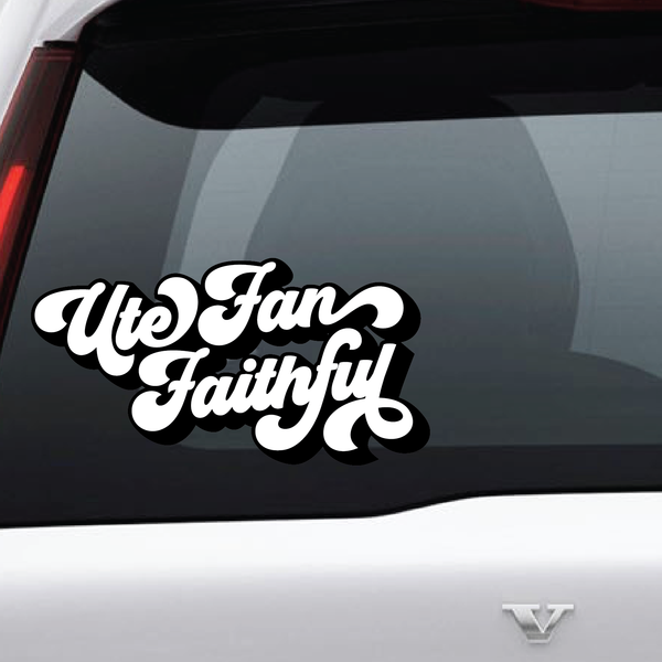 Utah Fan Faithful Script 2 Color Vinyl Decal