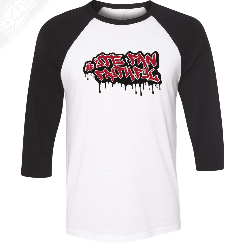 Ute Fan Faithful Graffiti - 3/4 Sleeve Baseball Shirt