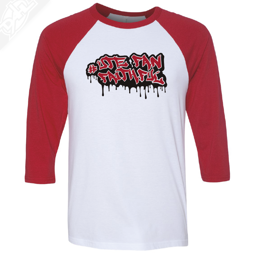 Ute Fan Faithful Graffiti - 3/4 Sleeve Baseball Shirt