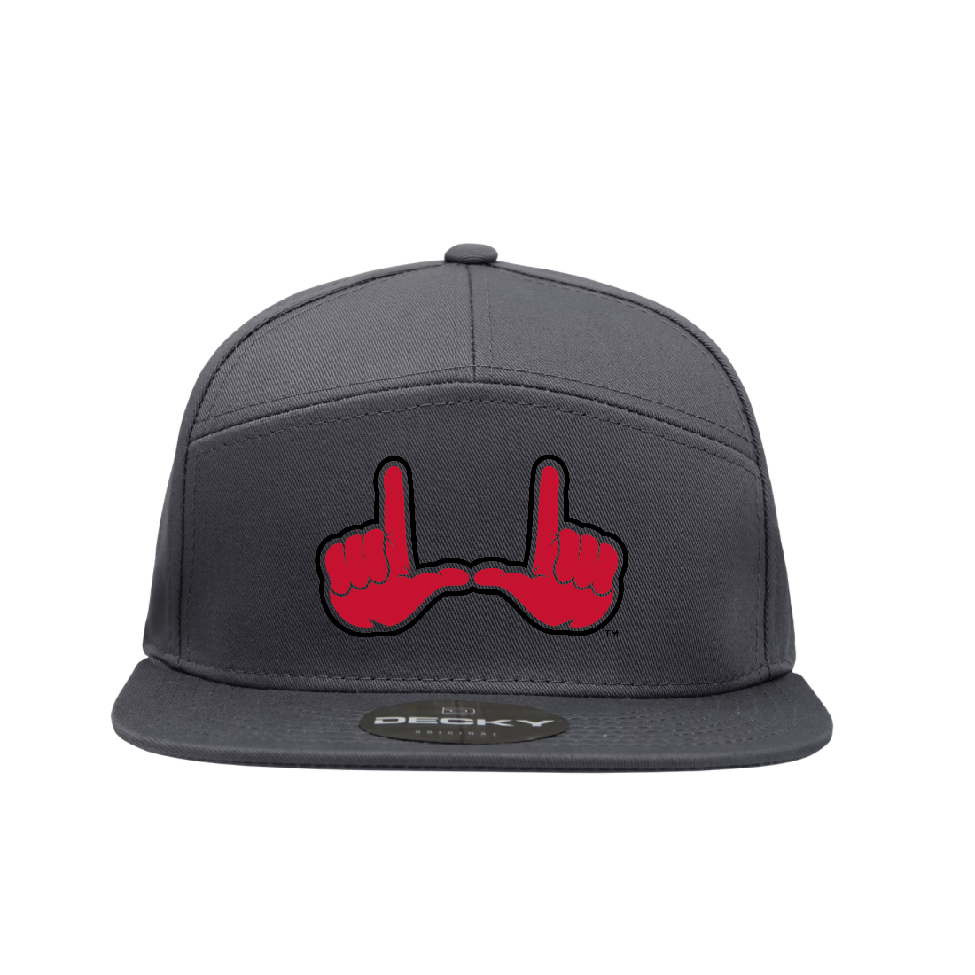 Gray 7 Panel  Snapback Hat