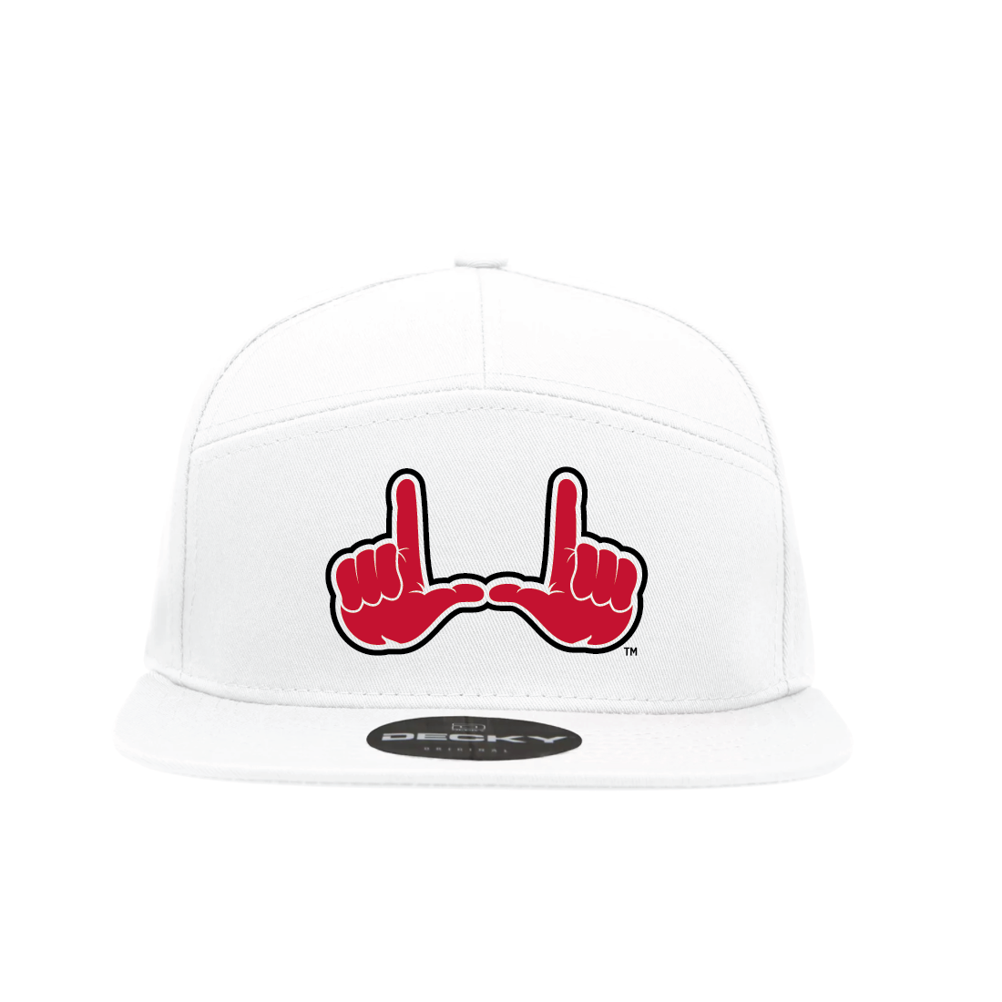 White 7 Panel  Snapback Hat