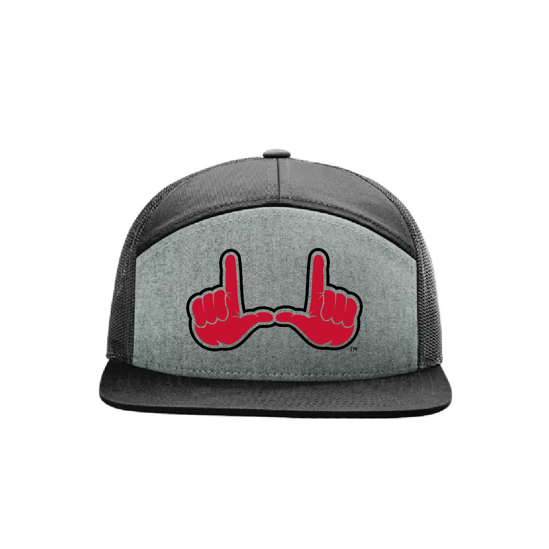 Heather Gray 7 Panel Trucker Hat