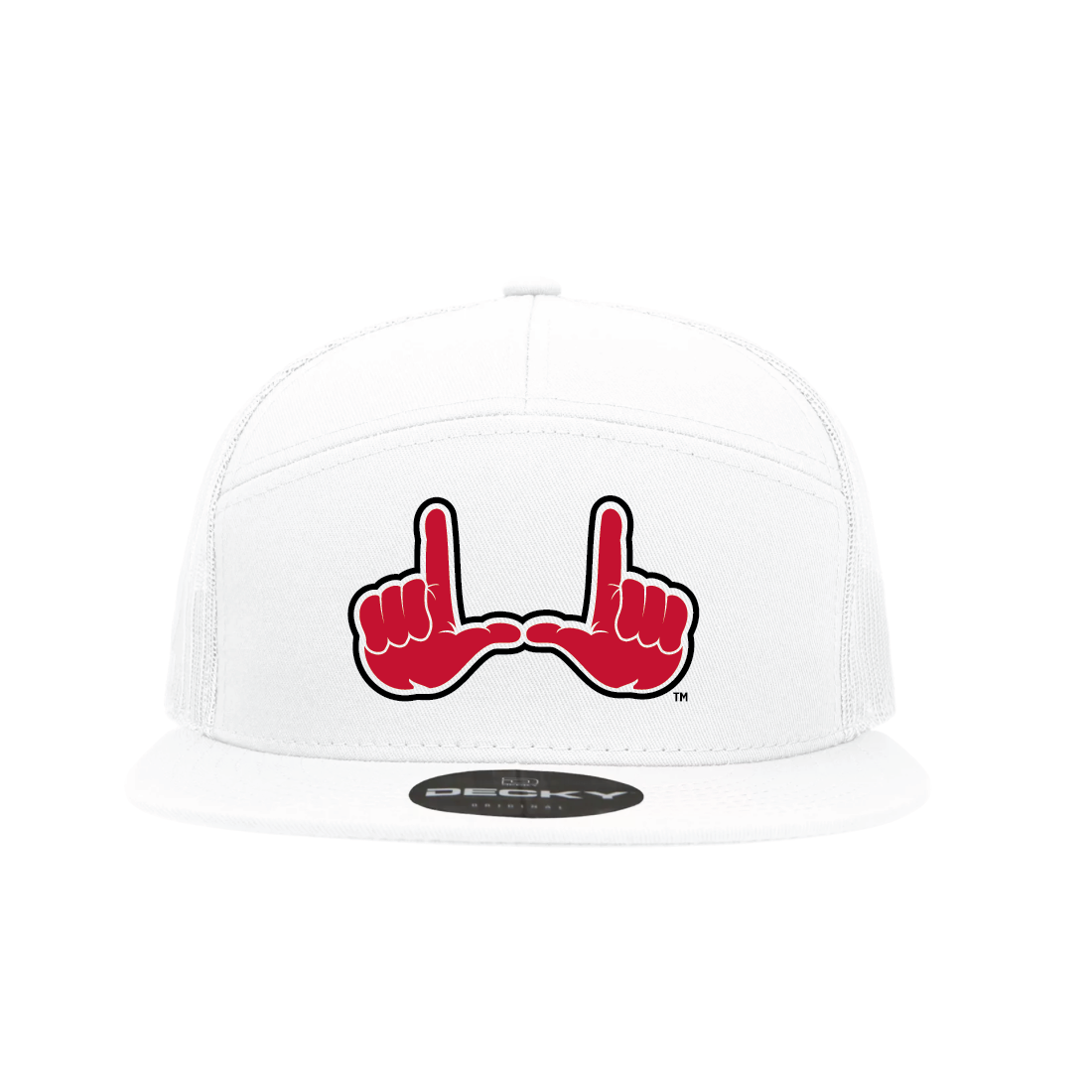 White 7 Panel Trucker Hat
