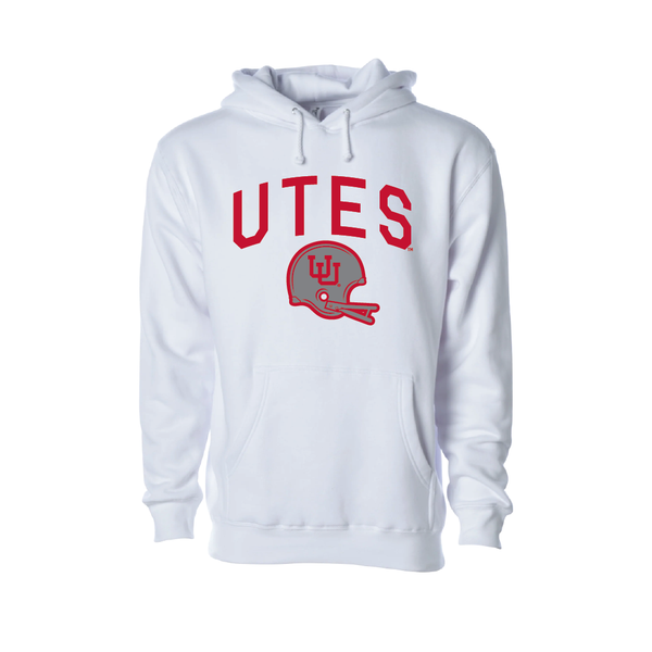 Utes Gray Throwback  Embroidered Hoodie