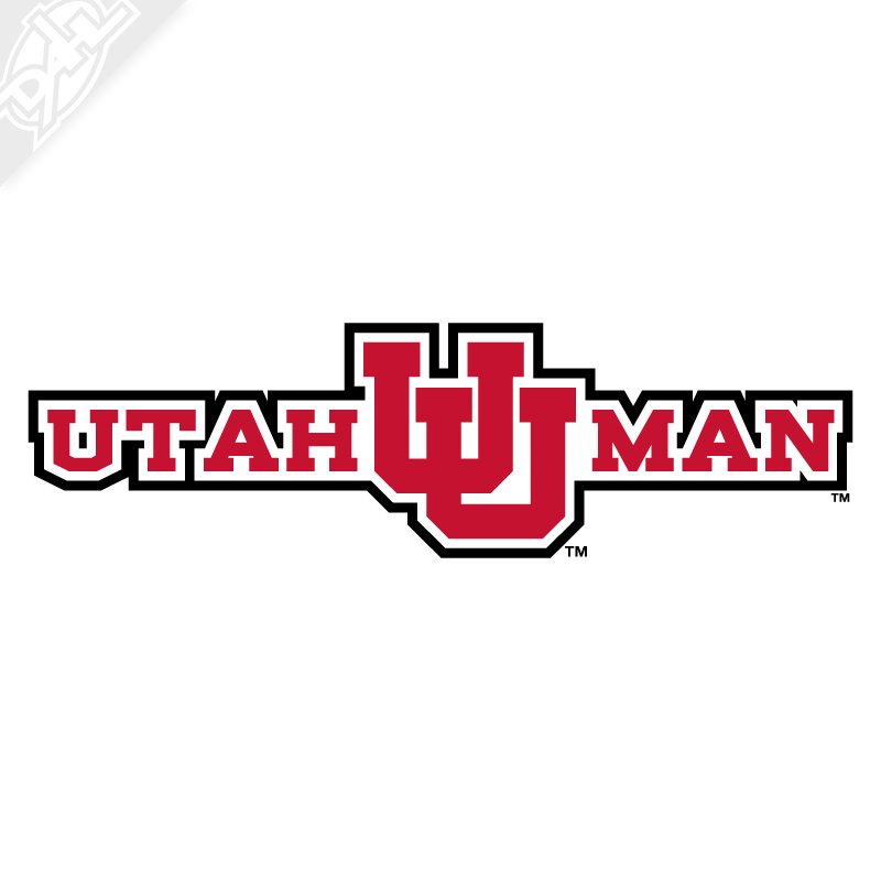 Utah Man - Interlocking UU 2 Color Vinyl Decal