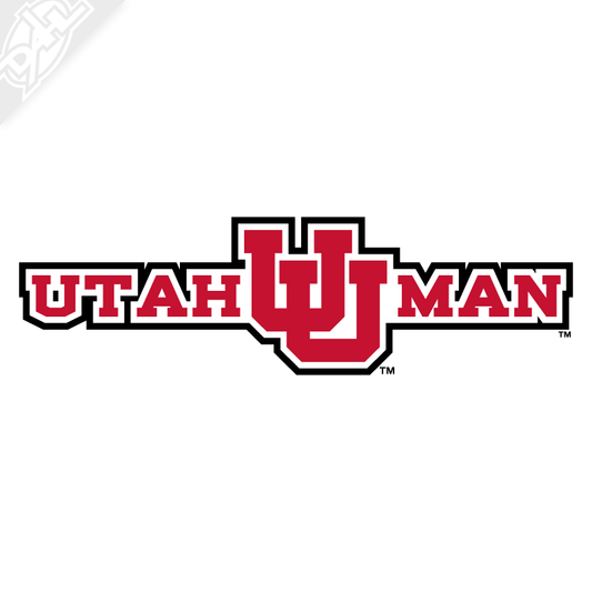 Utah Man - Interlocking UU 2 Color Vinyl Decal