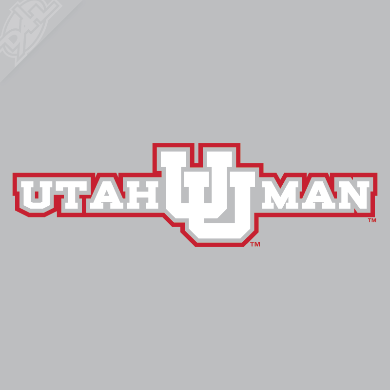 Utah Man - Interlocking UU 2 Color Vinyl Decal
